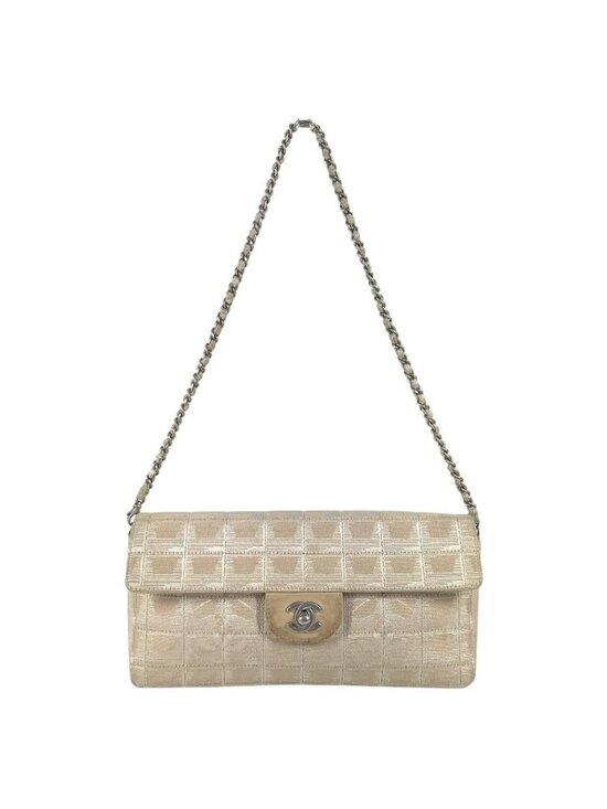Chanel Handbags - Chanel Shoulder Bag CC Logo Nylon Beige